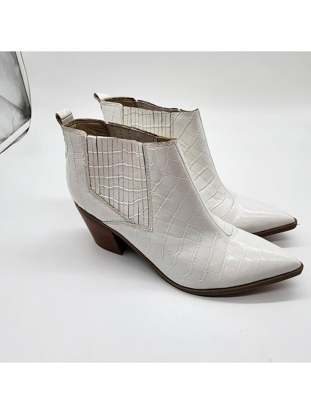 Marc Fisher Rental 2 model, western pointed toe croc-embossed texture 10
